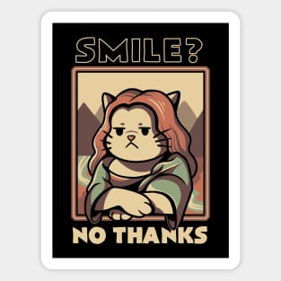 Smile No Thanks Monalisa Cat by Tobe Fonseca Magnet